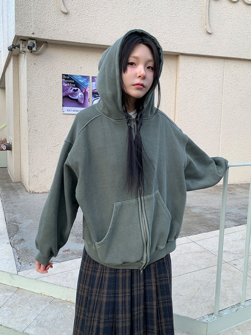 PIGMENT HOOD ZIP-UP (3C)