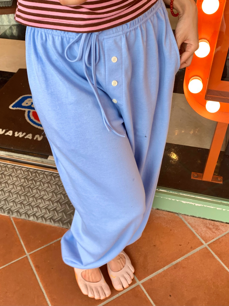 summer button point jogger pants