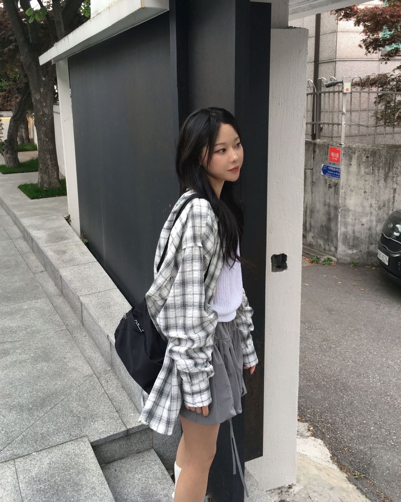 (Unisex) Destroyed check shirts