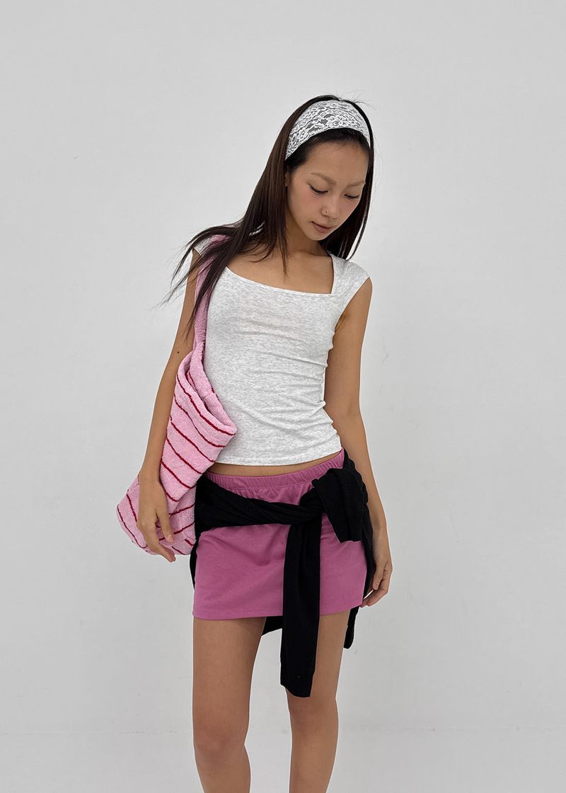 BLACKUP（ブラックアップ）の「[MADE] Daychi Square Neck Cap Sleeve Short Sleeve Top（Tops）」