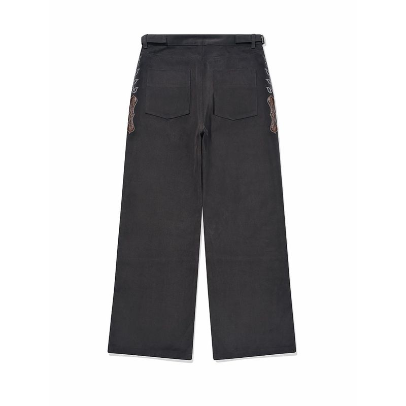 Western boots cut work pants / Charcoal