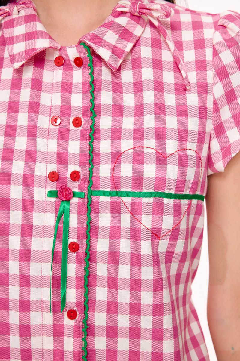Lub-Dub Button Up Baby Shirt (Pink)