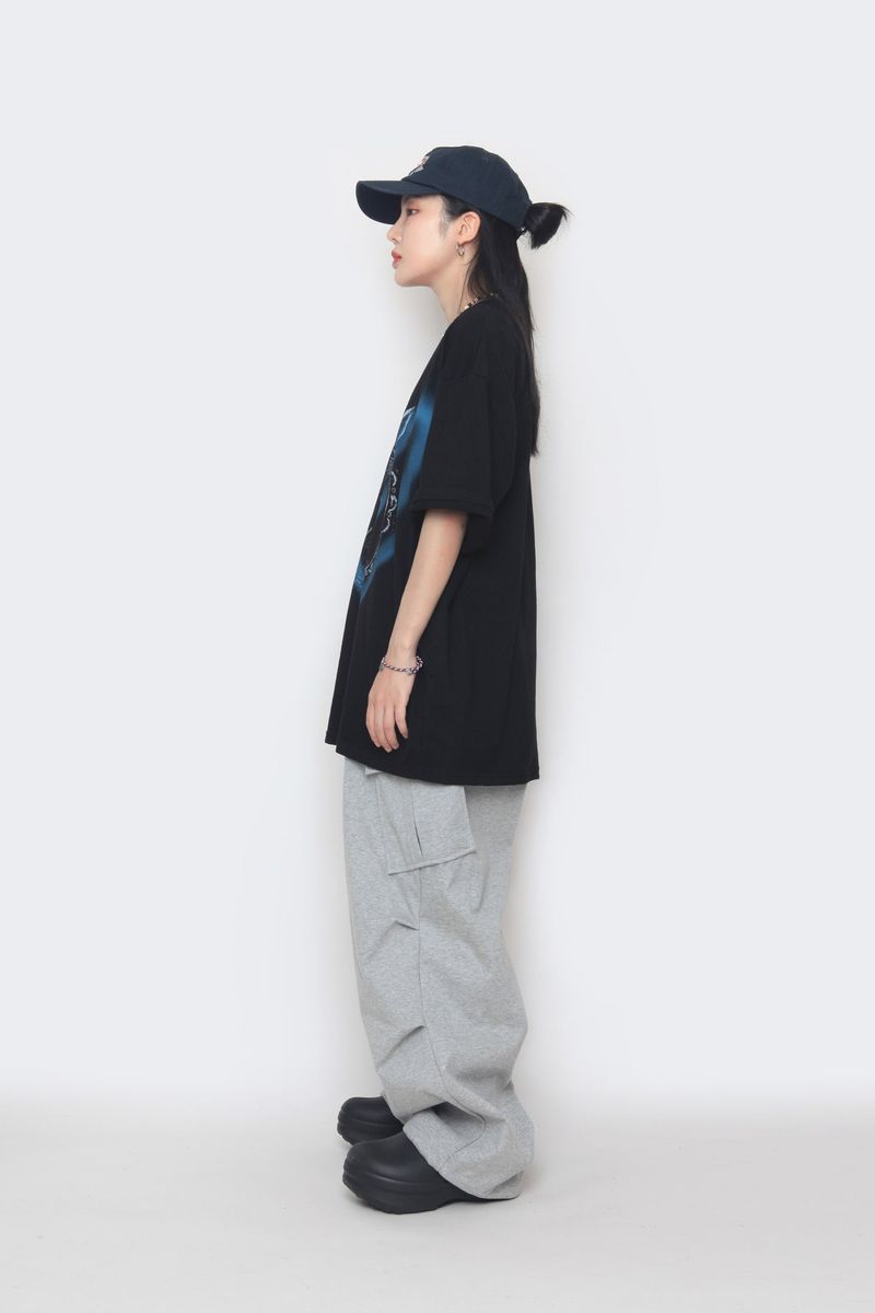 diagonal cargo sweatpants