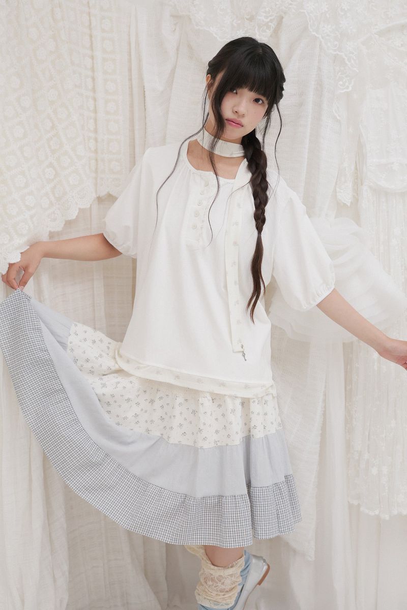  FLORAL PENDANT BACK RIBBON TOP