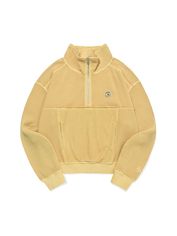 KIRSH（キルシー）の「PIGMENT WASHING HIGH NECK HALF ZIP UP [LIGHT YELLOW]（Tops）」