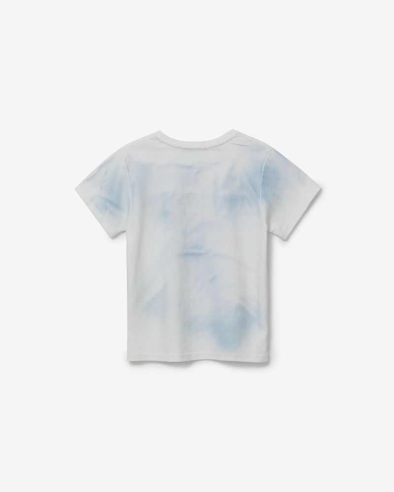 denim patch washing T-shirts [ ivory ]