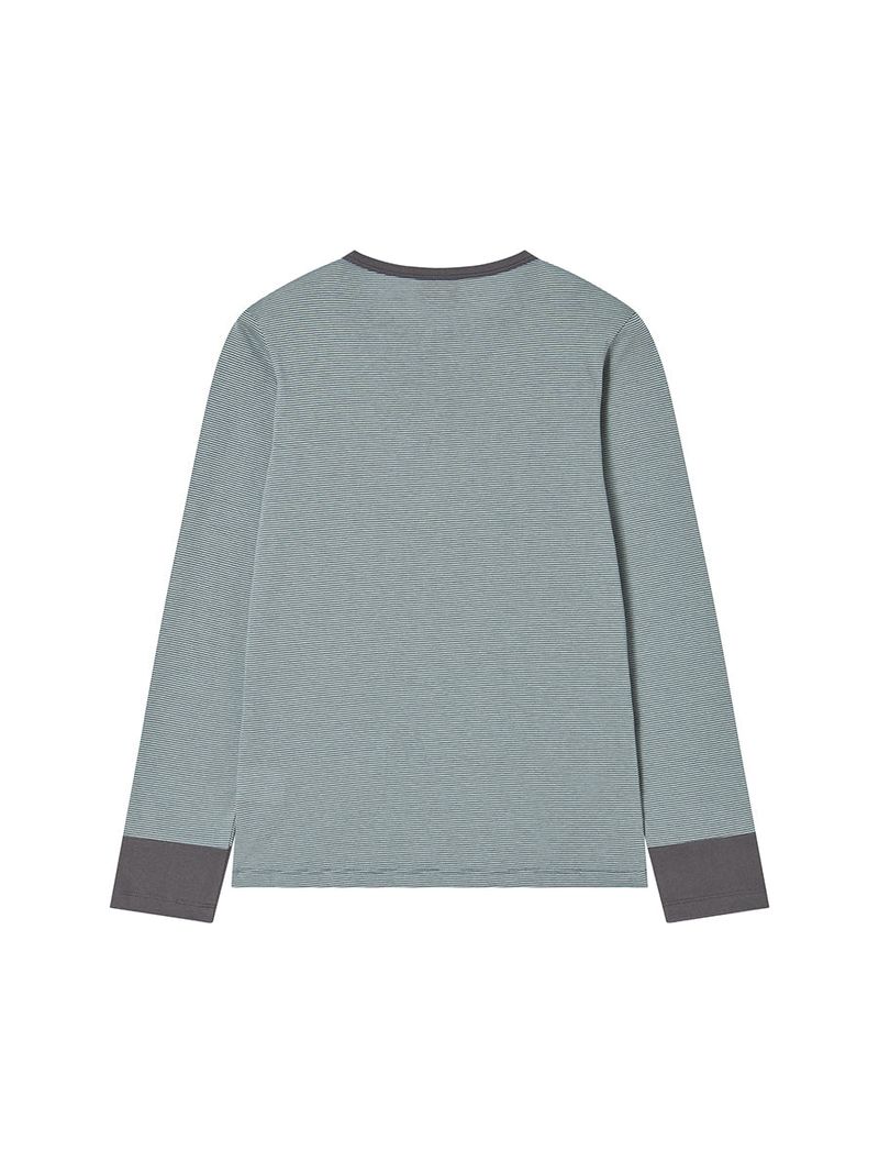 STRIPE BUTTON L/S MINT