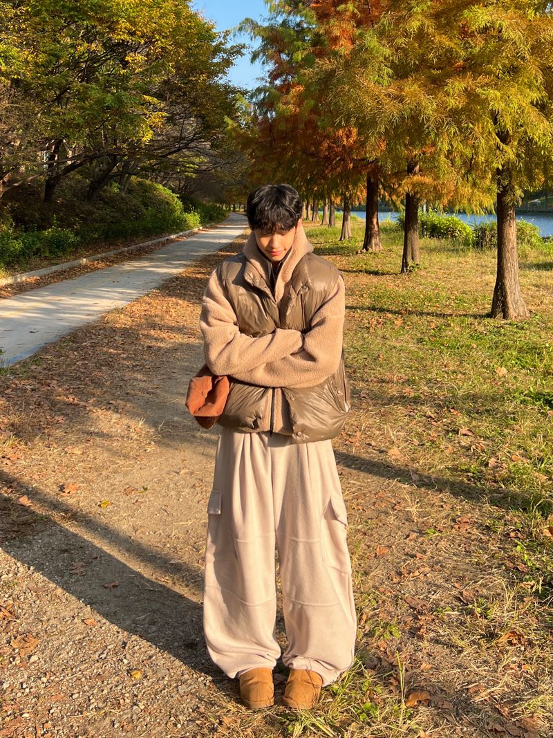 Fleece Wide-Slit Pants (3 Colors)