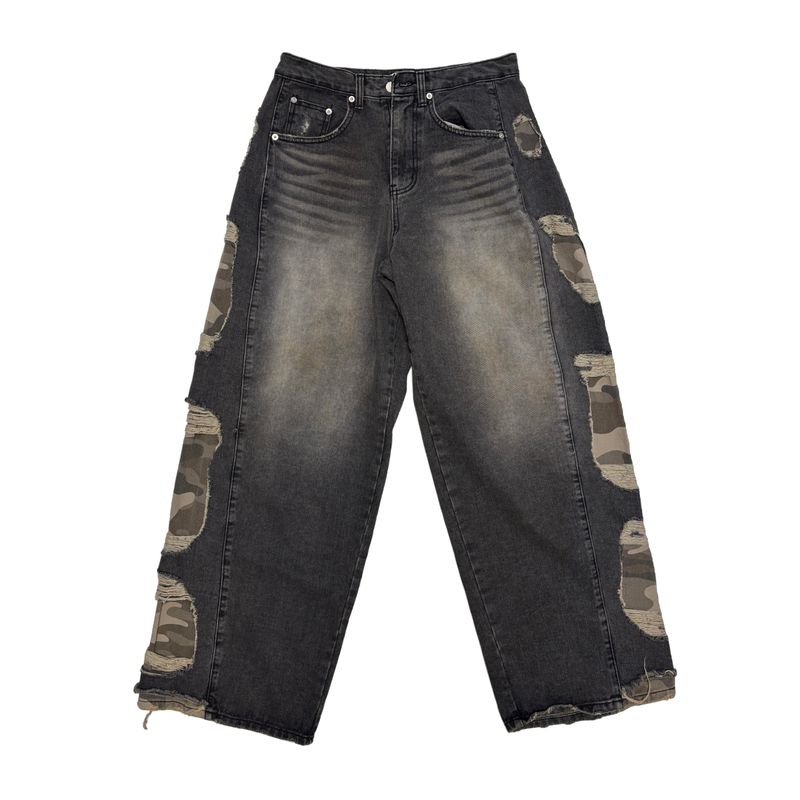 (Unisex) Camo denim pants