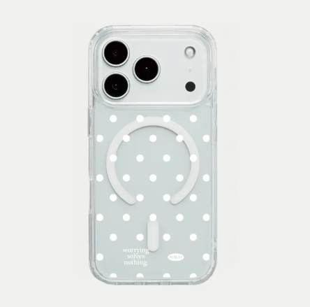 murmursroom(マーマーズルーム)の「holiday clear jell-hard magsafe case (white mini dot)(Smartphone Accessories)」