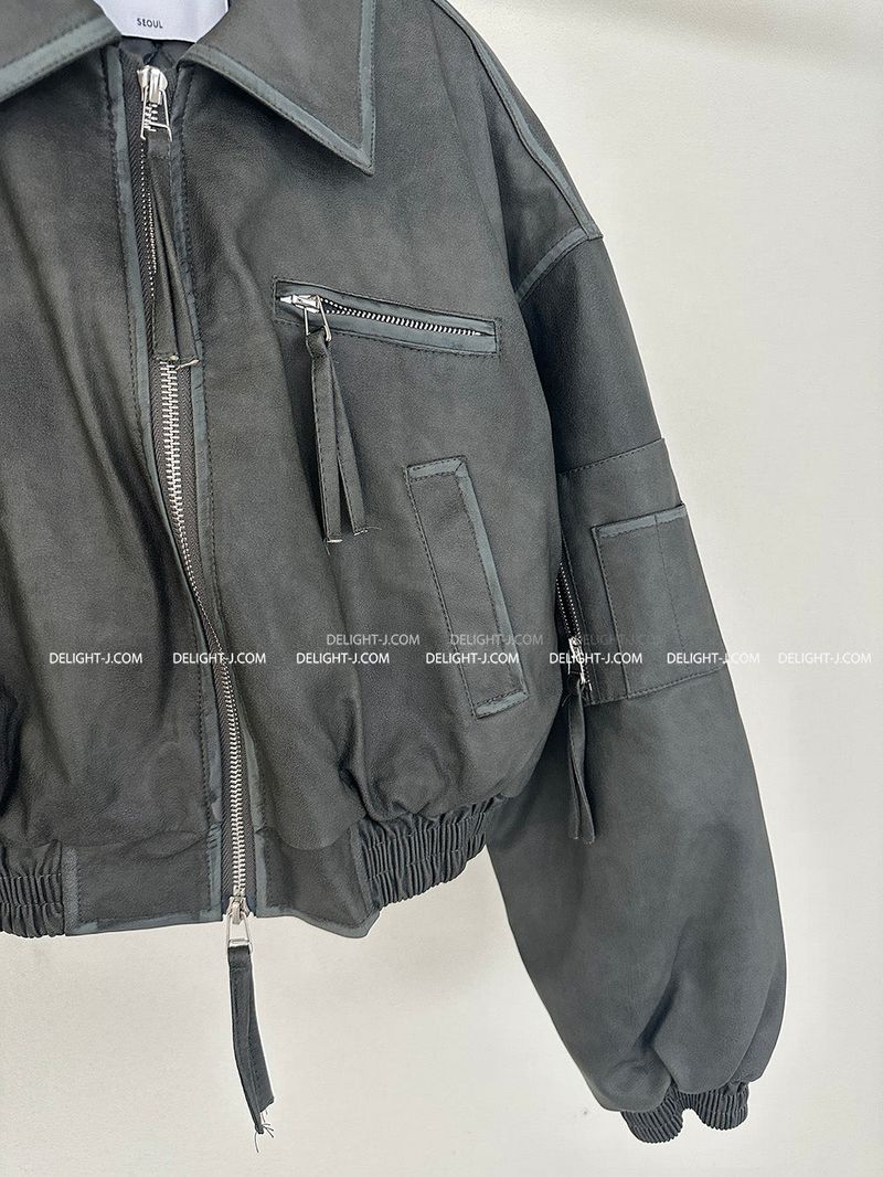 Leather Blouson Wellon Short Padded