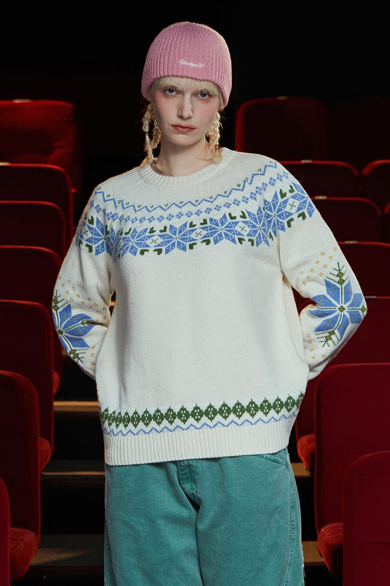 ARGYLE NORDIC KNIT / IVORY
