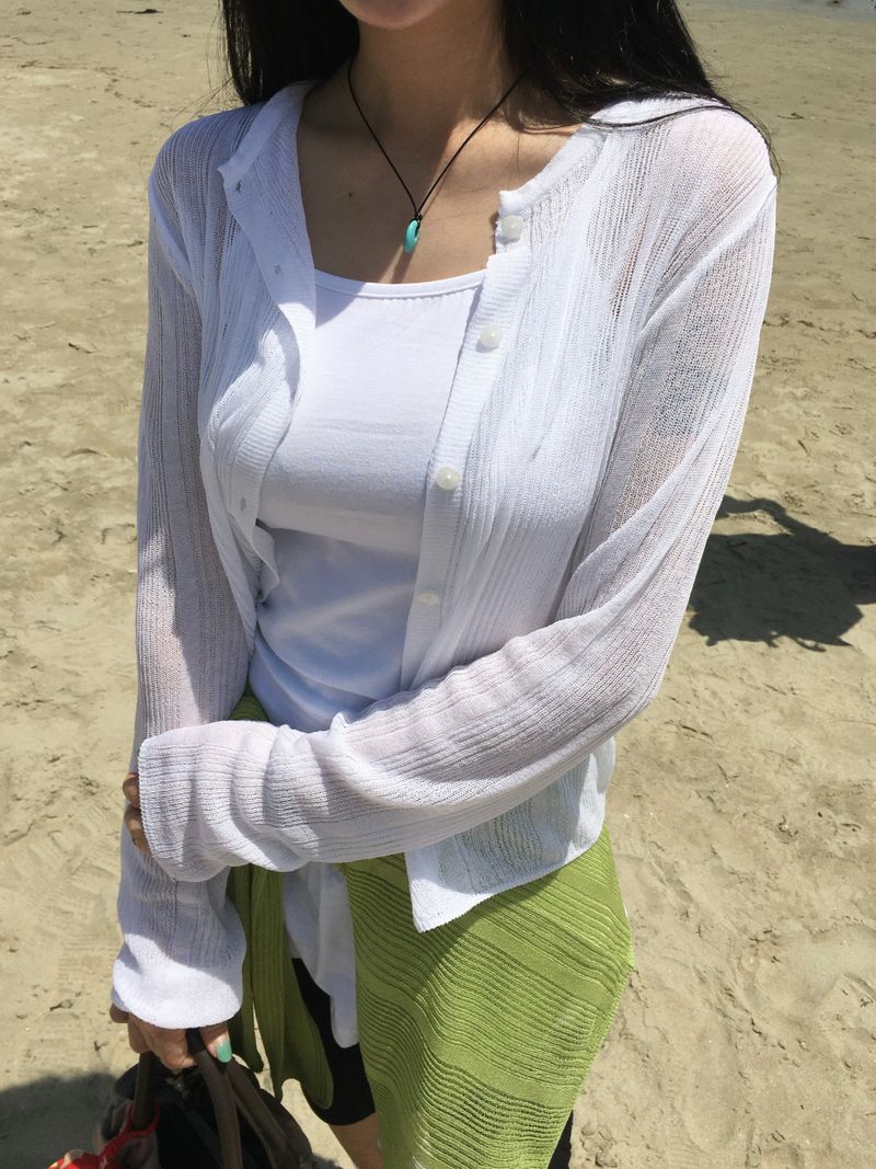 RITCORE（リットコア）の「Lin Ribbed Round Summer Cardigan (6c)（Tops）」