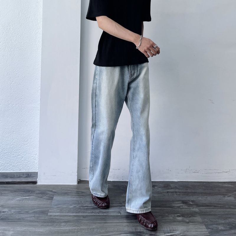 Bleached Wide-Leg Jeans