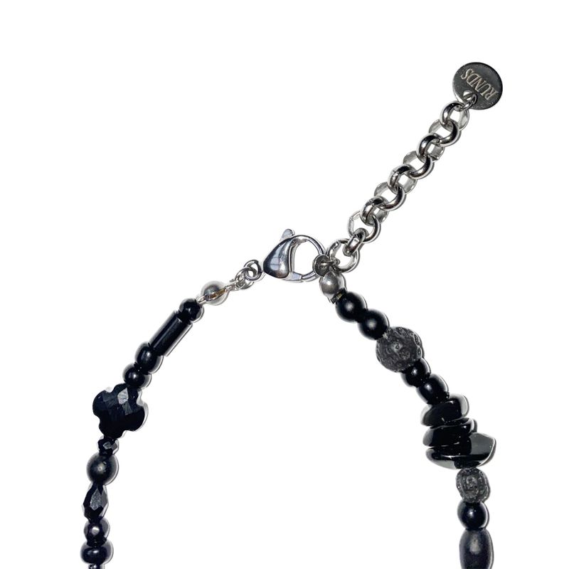 karen silver black gemstone bracelet 