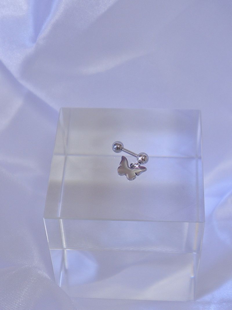 All surgical steel simple butterfly piercing