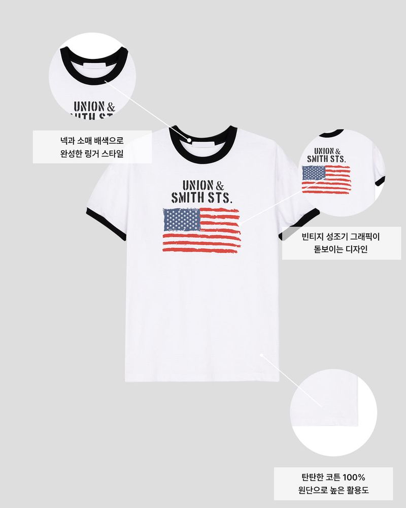 Loue American Flag Ringer Muscle Tee