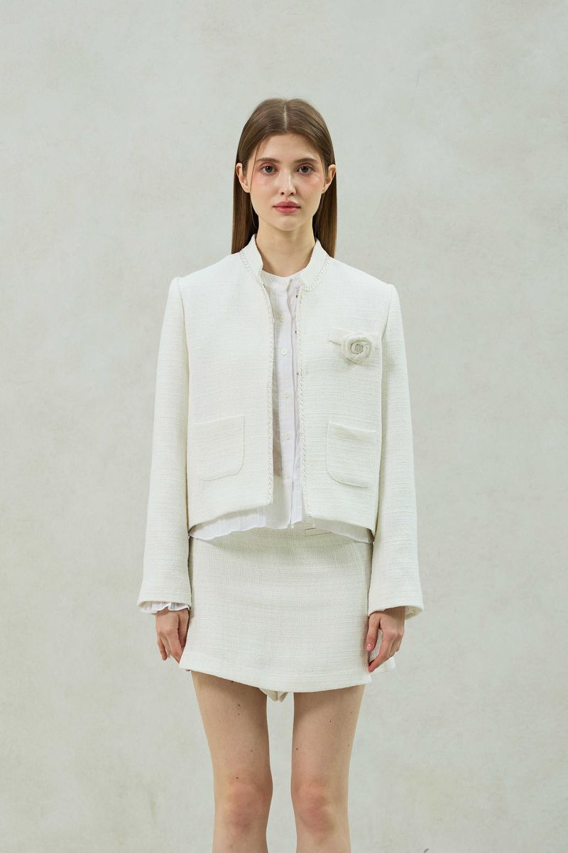 AGLOW TWEED JACKET / WHITE