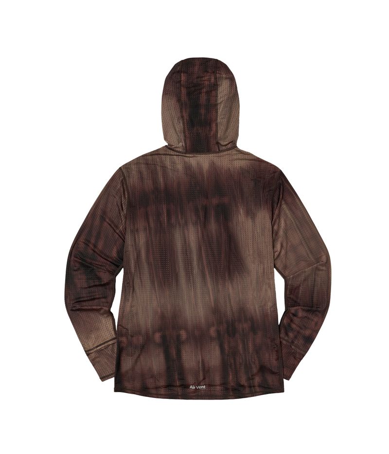 Air Vent Tie-Dye Racing Finger Watch-Hole Hood Sleeve (Brown)