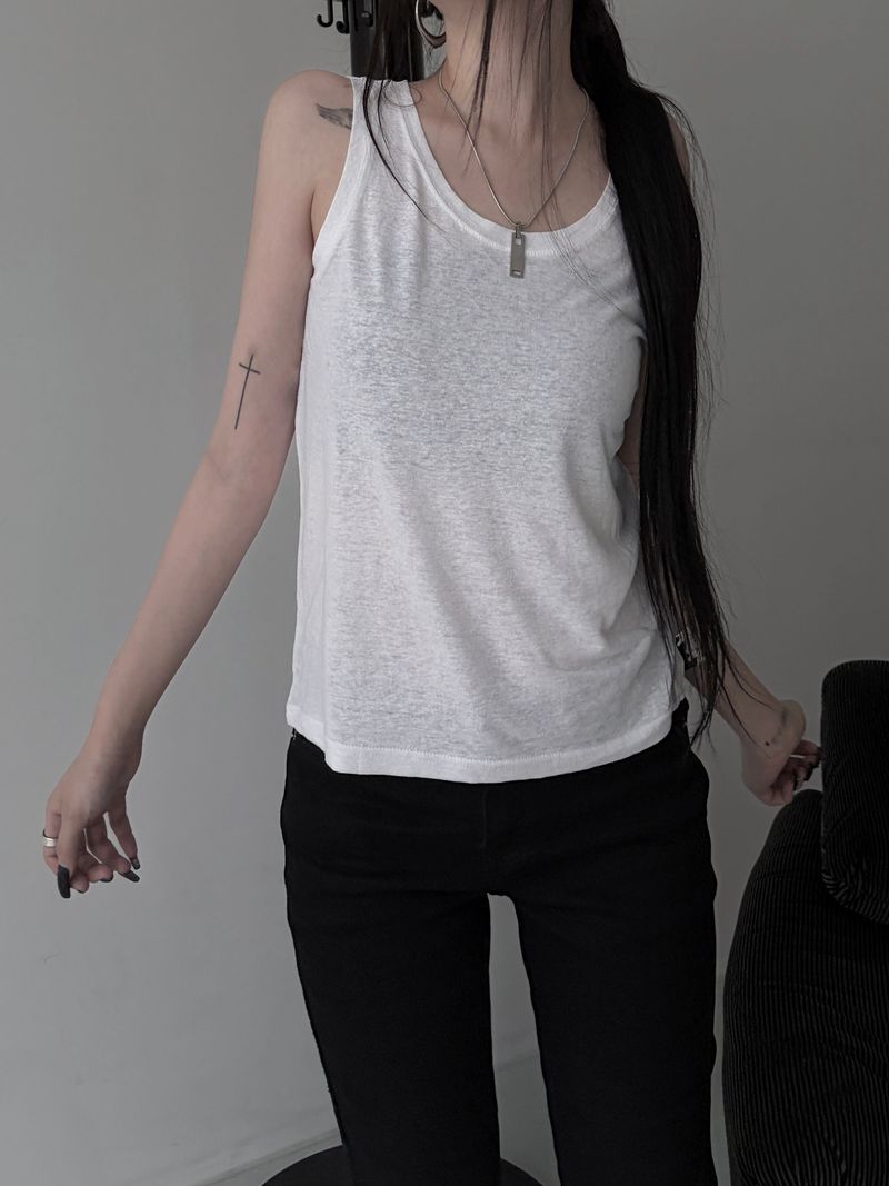 eco linen sleeveless (2color)