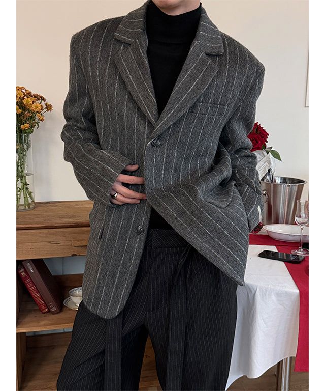 [F/W] Hairy Stripe overfit blazer(2color)