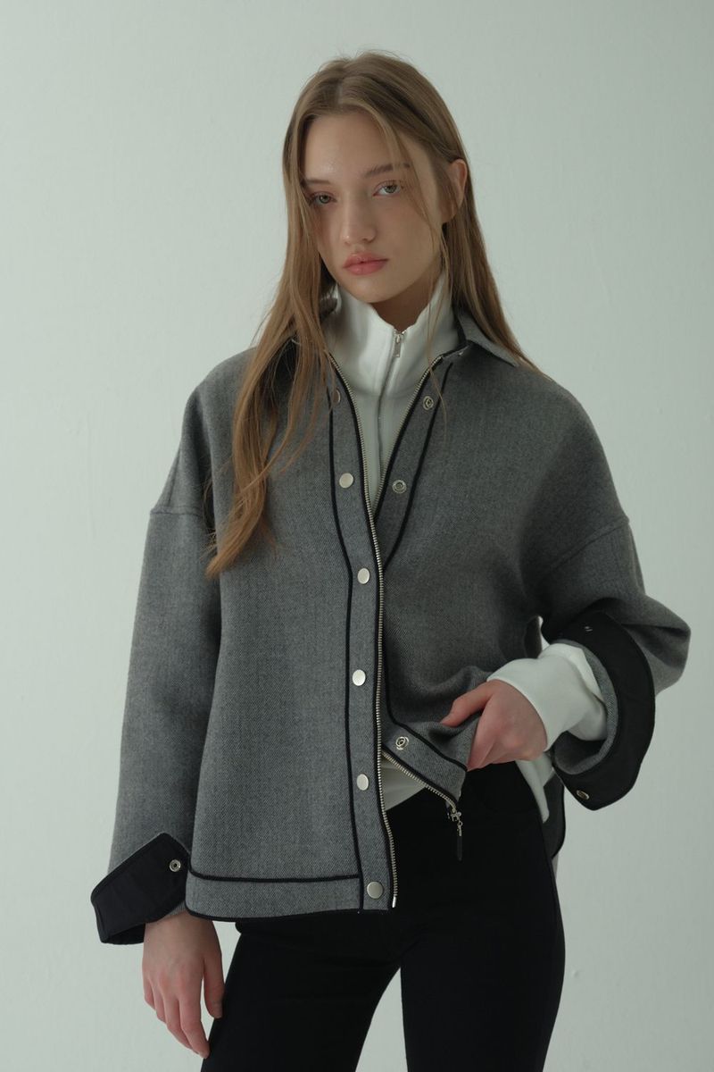 WOOL BLENDING ZIP-UP JACKET_MELANGE GRAY