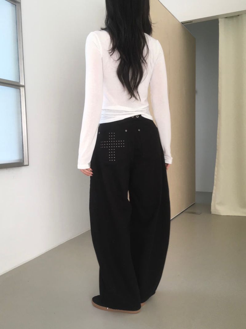 Cross stud pants