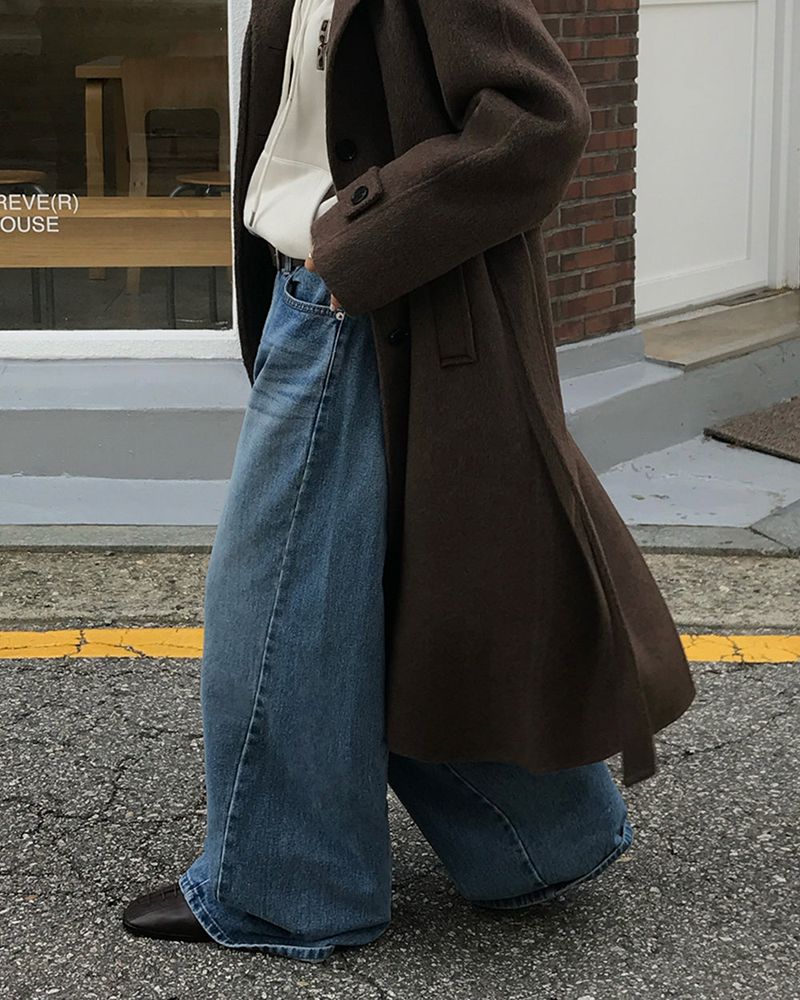 [ORIGINAL] Crew Contrast Wide Denim Pants