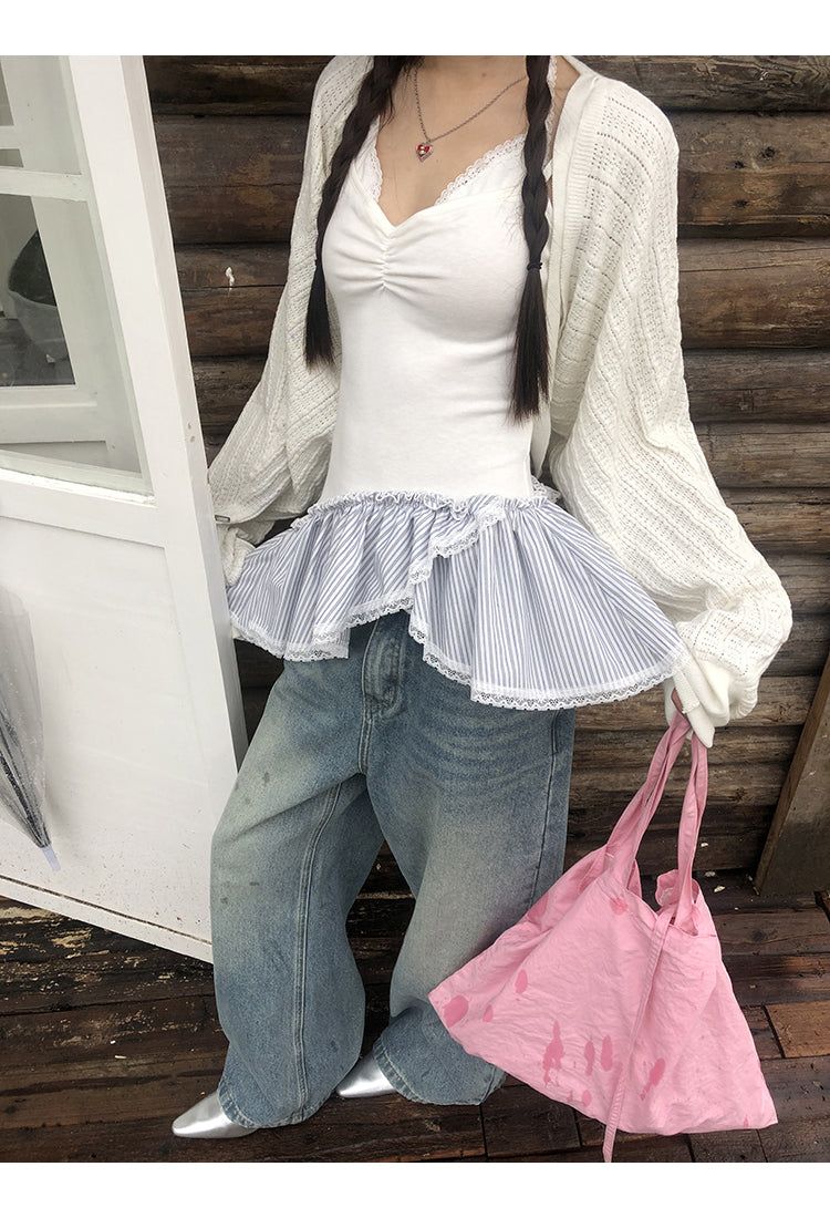 Air conditioner loose fit bolero cardigan
