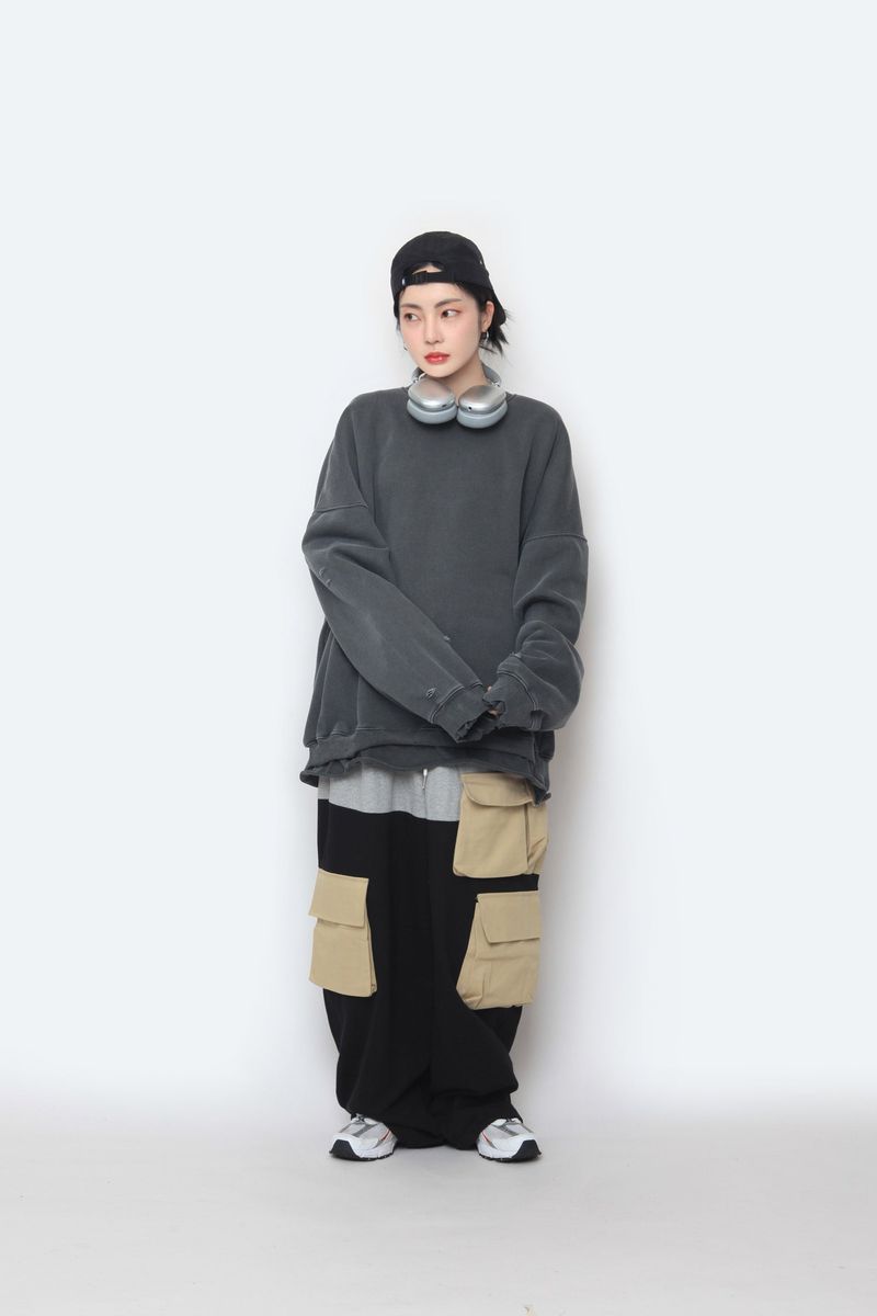 Sweat Coloring String Cargo Pants
