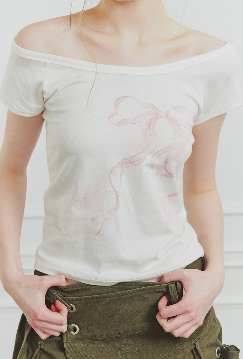 VERA RIBBON TEE white