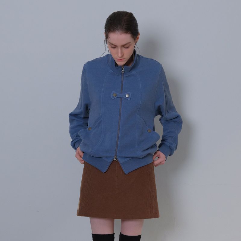Blue Butterfly Pigment Jersey Zip-up