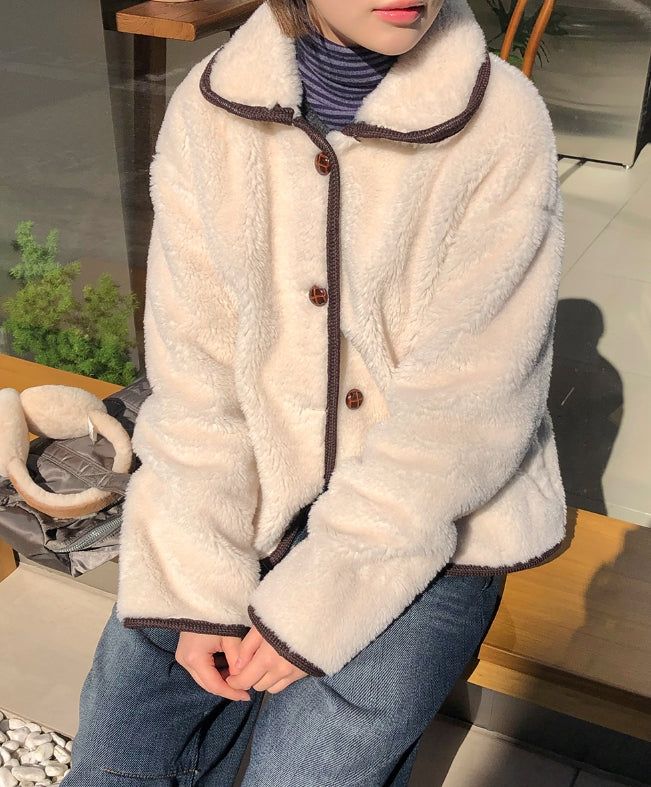 Bigget Collar Wool Mustang Fur Jacket
