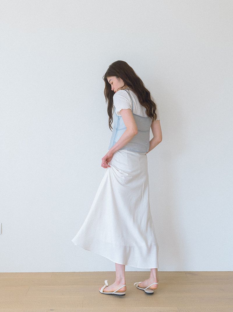 Flow Wrap Maxi Skirt - Ivory