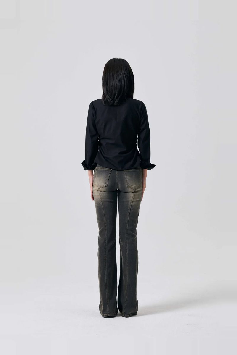 ELLA BOOTCUT DENIM PANTS / BLACK