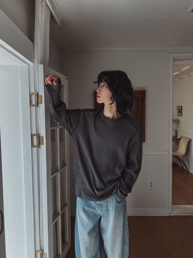 Smoke Washed Stripe Denim Pants