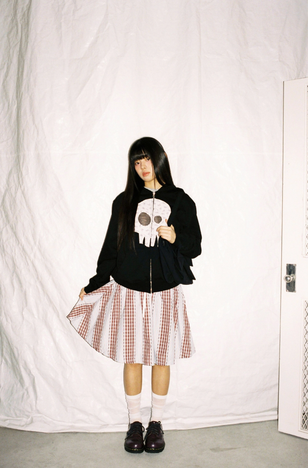 Check Twister Star Skirt - Stripe Red