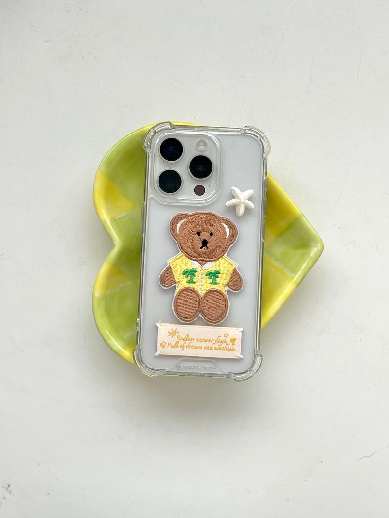 HAWAIIAN TEDDY LABEL PHONECASE (YELLOW)