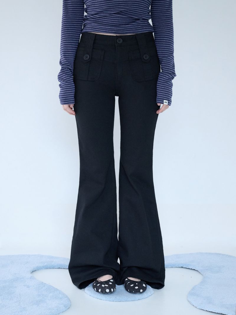 mireco（ミレコ）の「BUTTON POCKET BOOTCUT PT BLACK（Pants）」