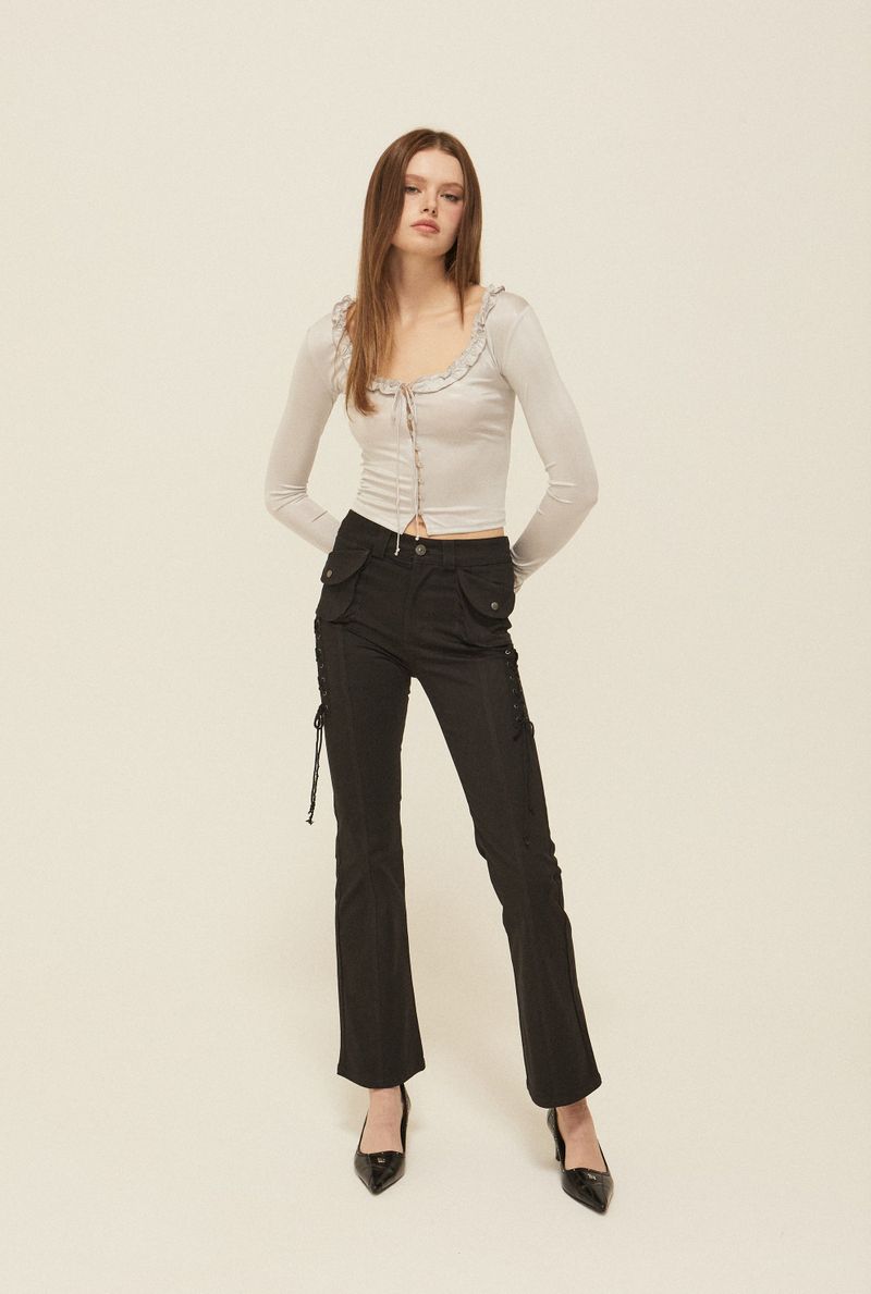 Lace up cargo pants