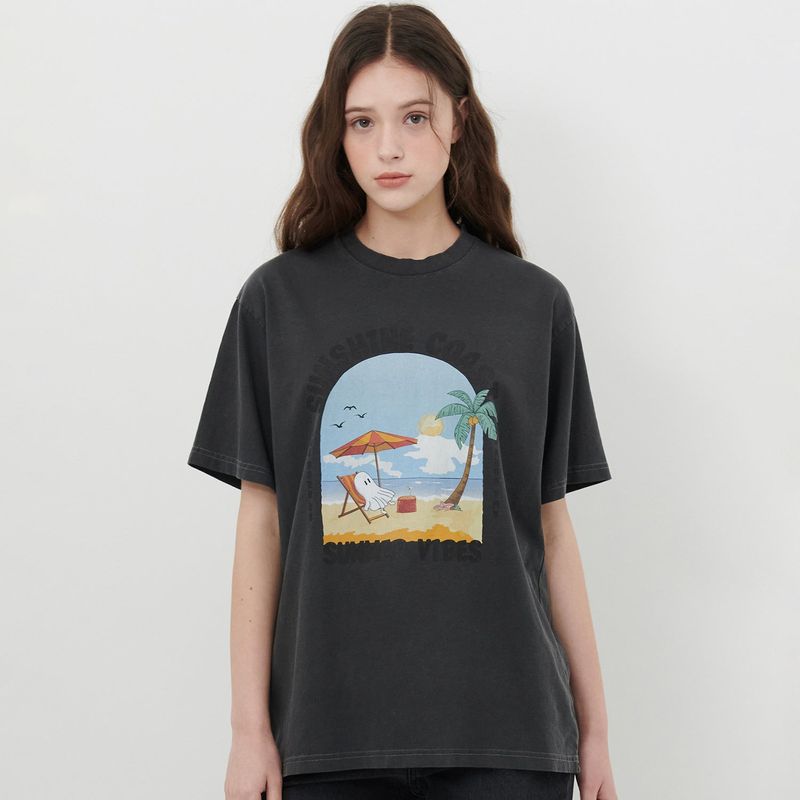 AWE BORN US（アボンアス）の「【MADE】SUNSHINE GHOST PRINT T-SHIRT [BLACK]（Tops）」