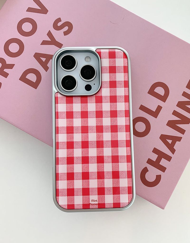 [MADE]ピクニックレッド シルバーエポキシ バンパー iPhoneケース