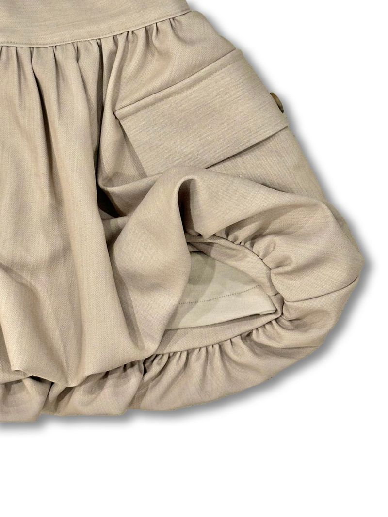 BALLOON POCKET MINI SKIRT PANTS / BEIGE