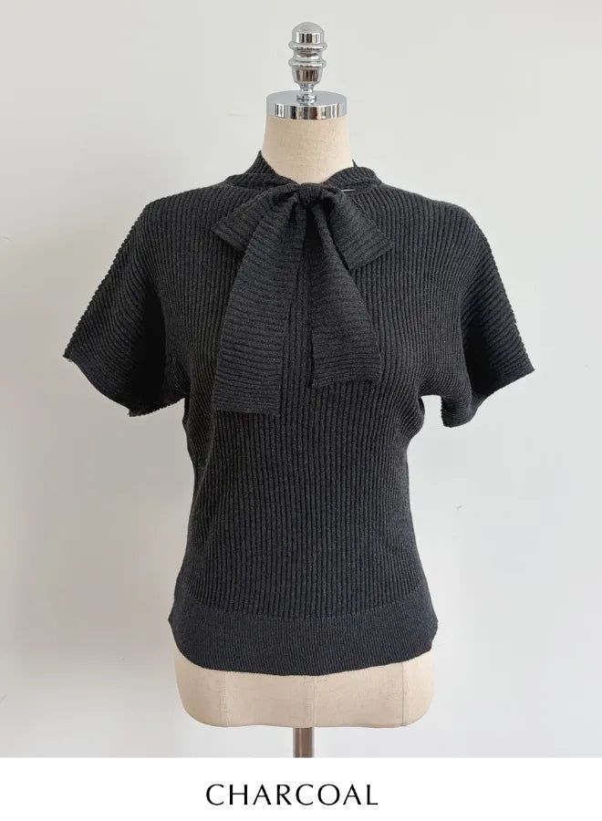 Landy Two-Way Ribbon Tie Ribbed Knit