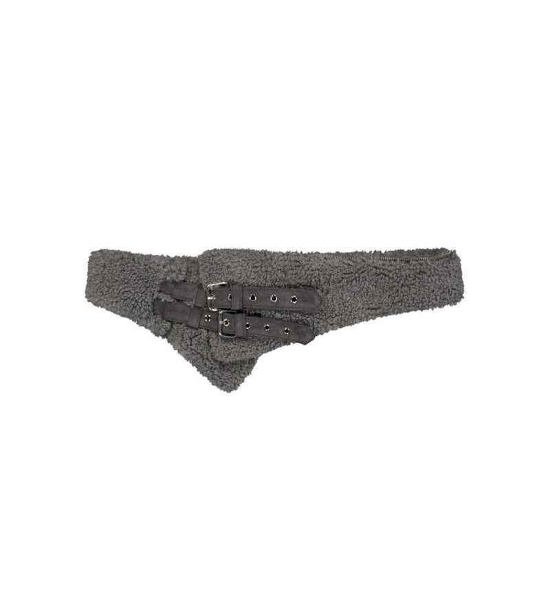 Detachable Fur Shearling Jacket / Charcoal