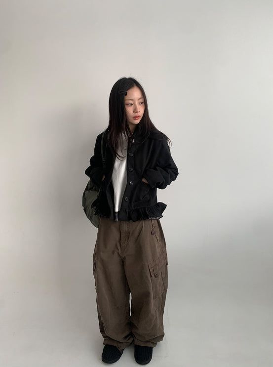 Skimbe Frill Hood Short Coat
