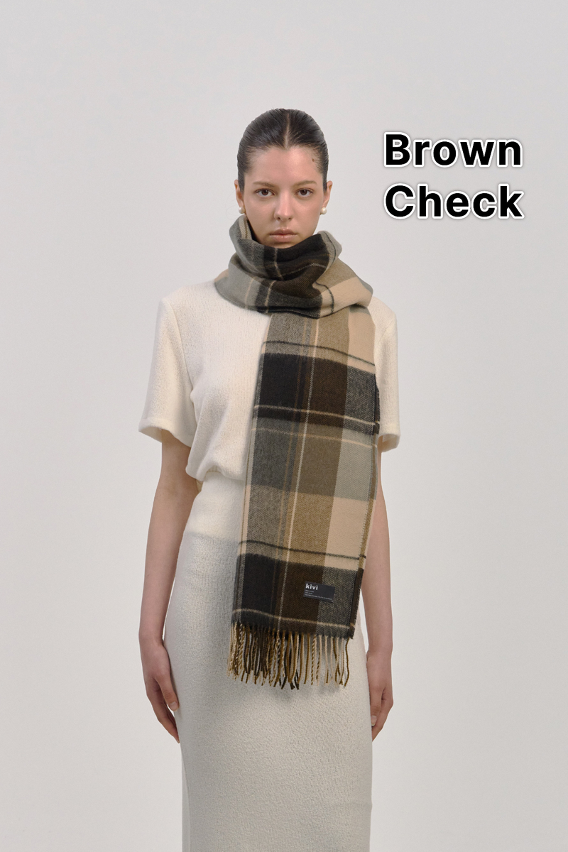 Checked muffler winter scarf (12COLOR)