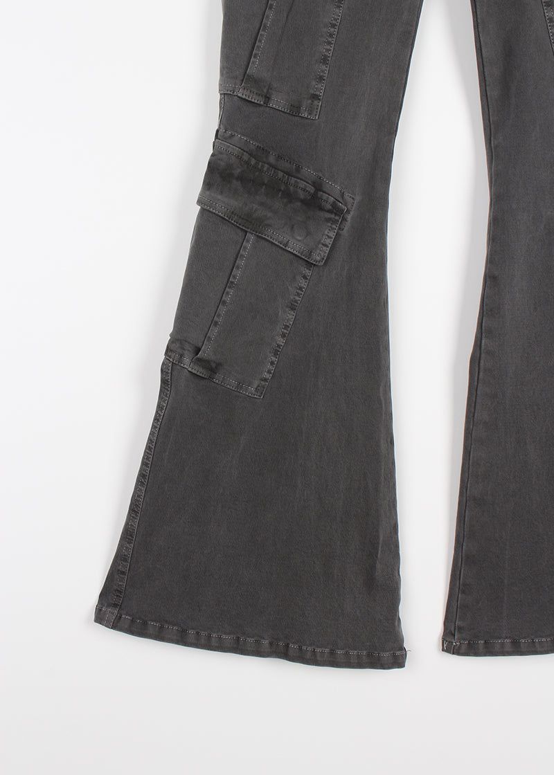 LOW GREY CARGO BOOTS CUT DENIM