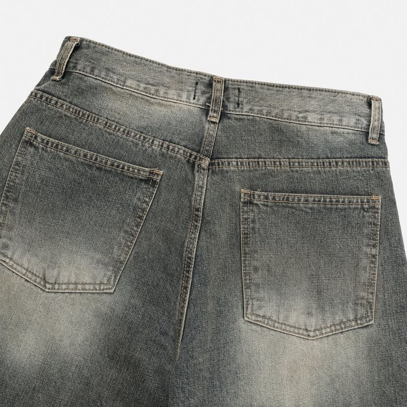 Sand Curved Denim Pants (S, M, L)