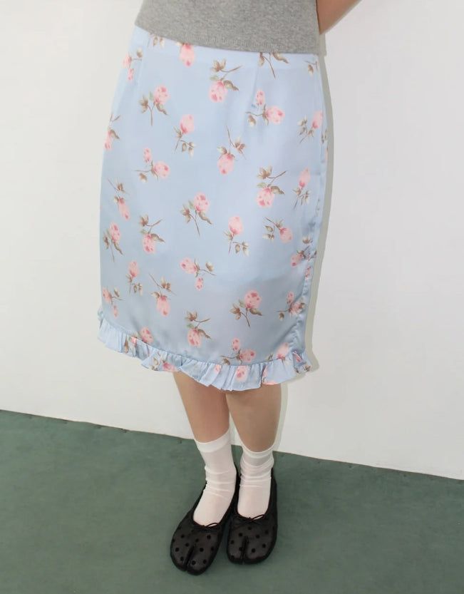 BLOOM FRILL MIDI SKIRT